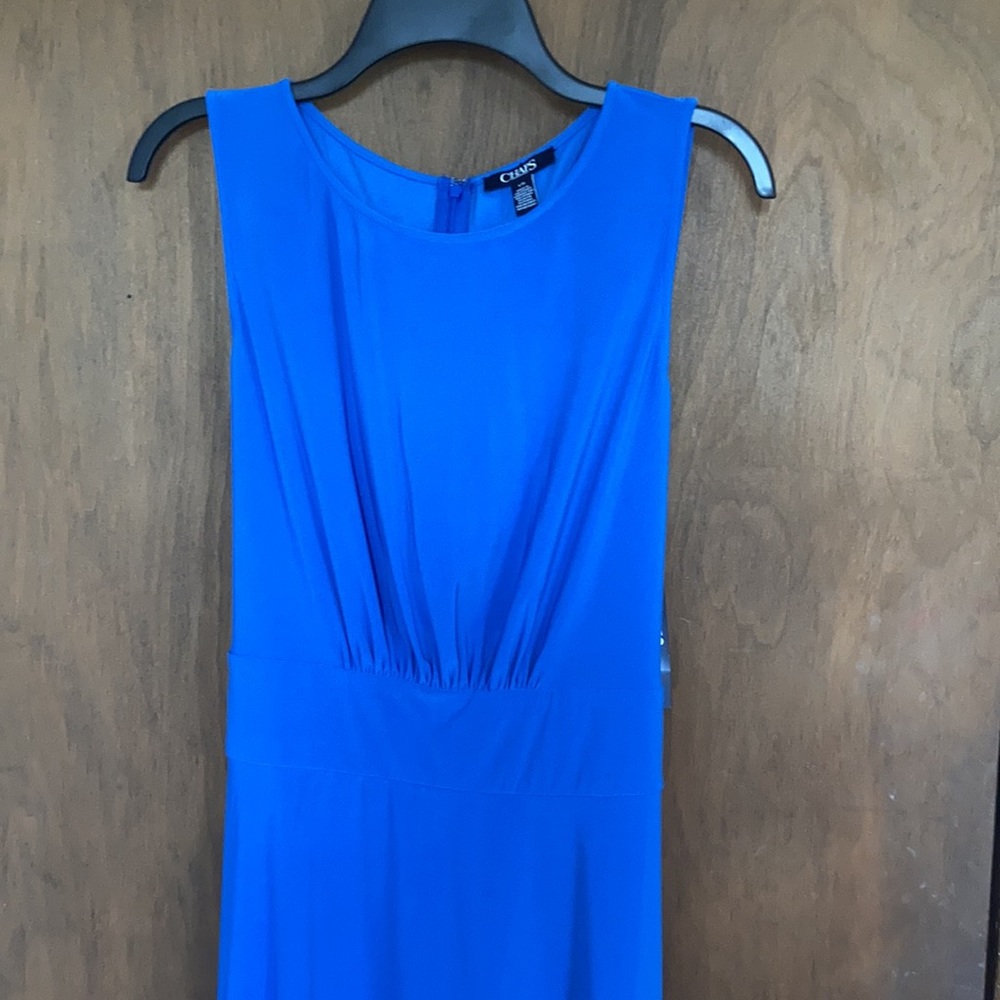 Chaps sleeveless fit and flare dress ties in back size L - Picture 6 of 17